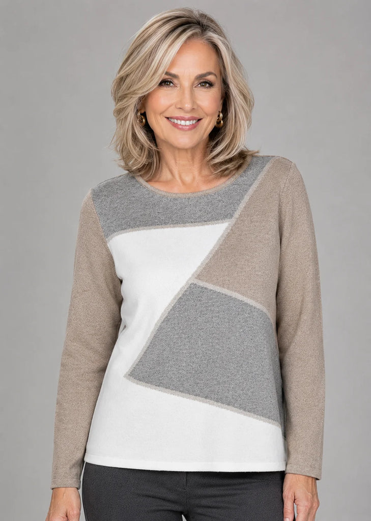 Ethyl - Mixed Soft Asymmetrics Sweater