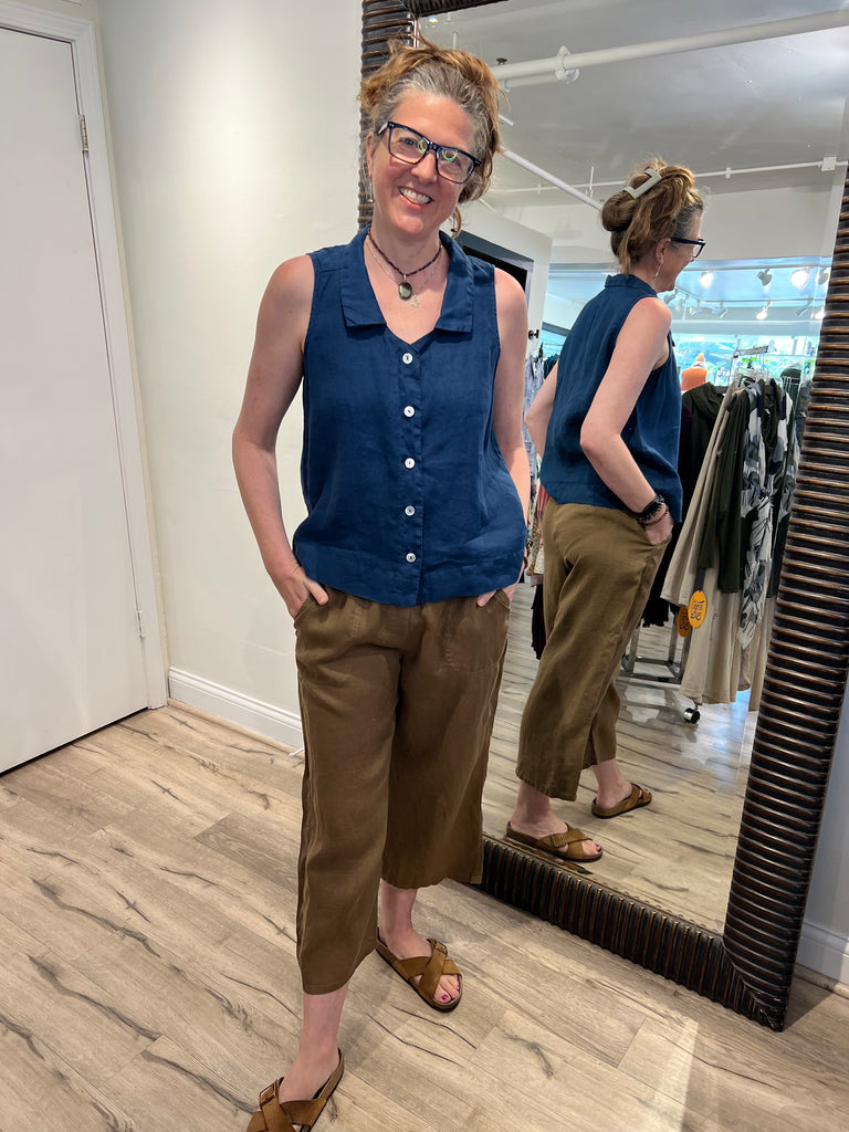 Cut Loose - Easy Crop Hanky Linen Pant