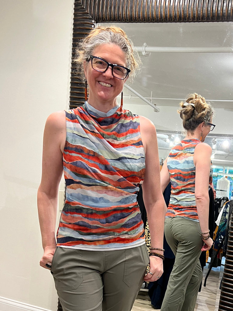 Foil - Sheer Fun Shell Top in Terrain