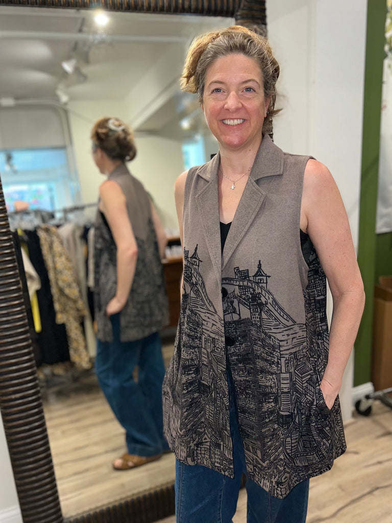 Trisha Tyler - Long City Print Vest