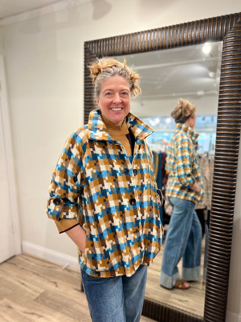 Multiples - Woven Raglan Button Front Jacket