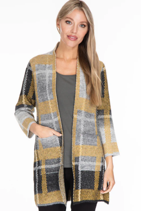 Multiples Two Pocket Long Cardigan