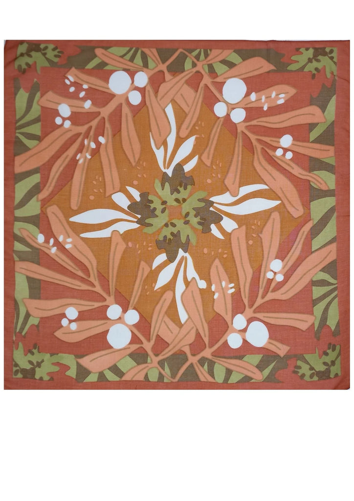 Vivante - Light weight square scarf-rust
