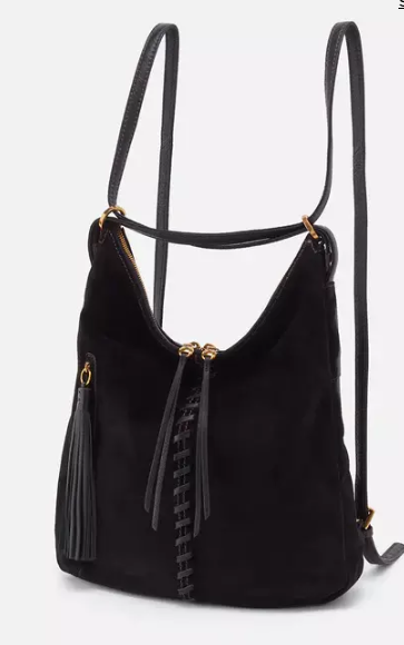 River Island Womens Black tassel front slouchy handbag