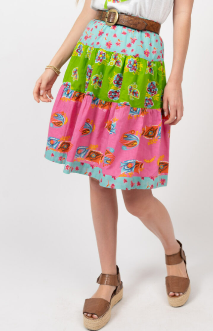 Ivy Jane -  Tri-Print Tiered Skirt