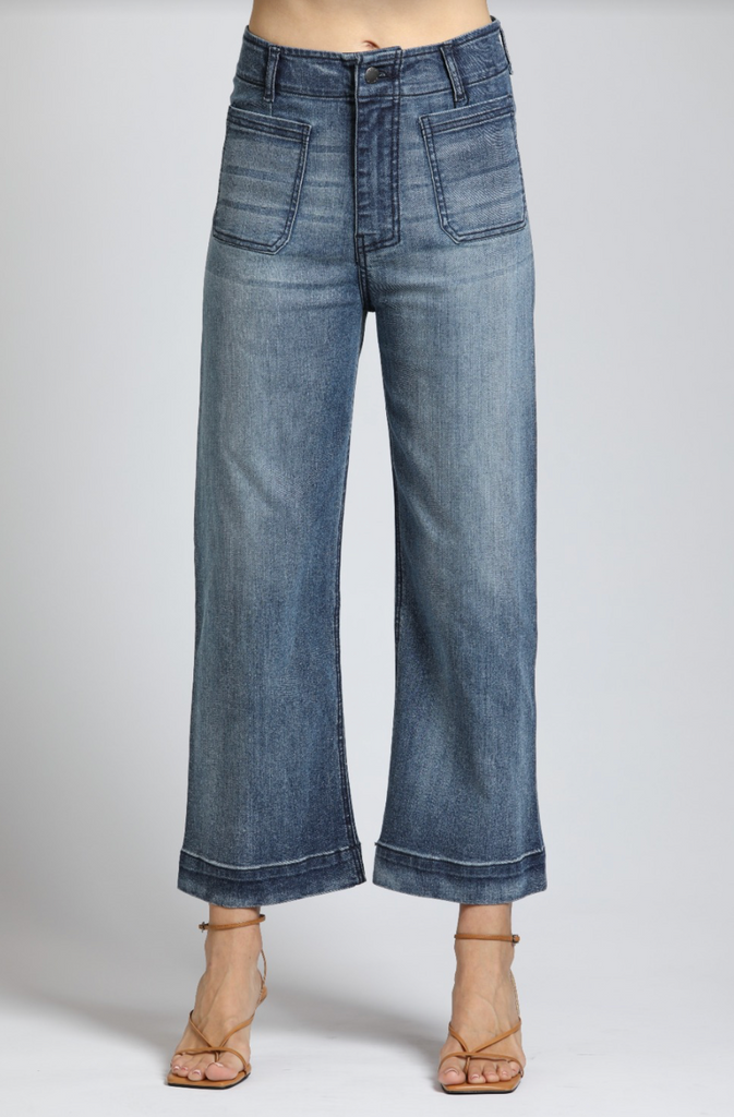 APNY - Cropped Wide Leg Pant w/Patch Pockets