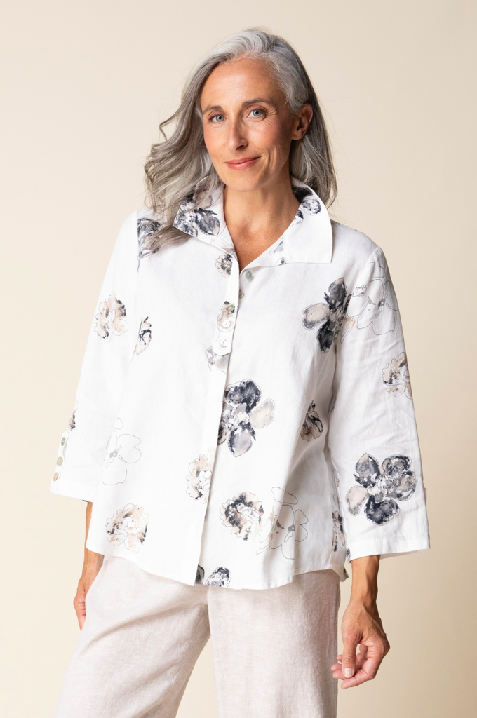 Habitat - Linen Floral Retro Swing Shirt