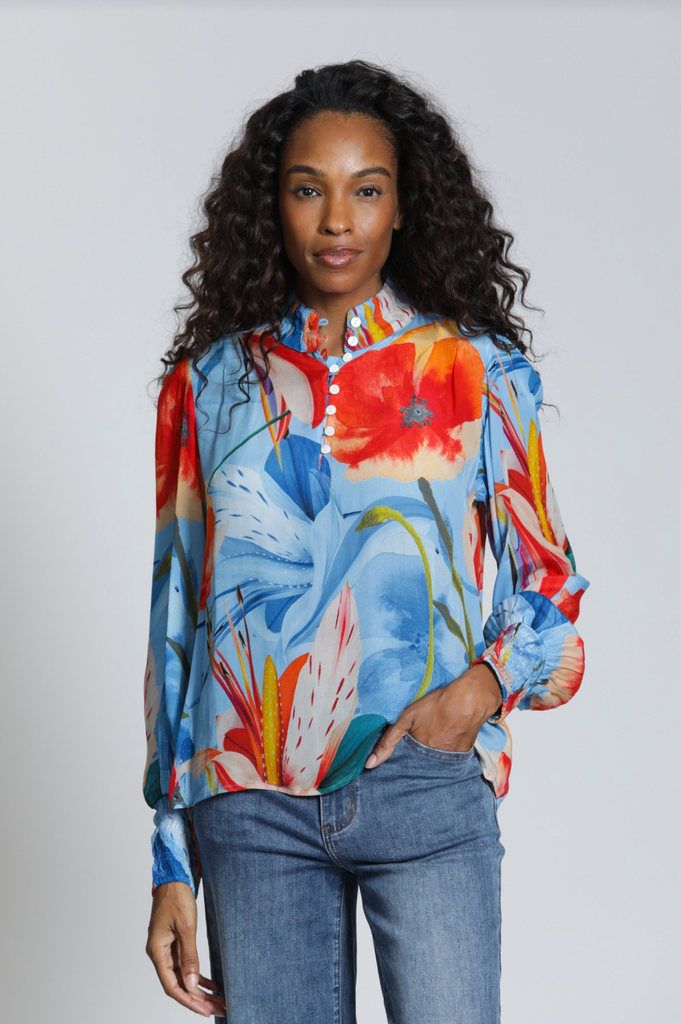 APNY - Puffed Sleeve Blouse w/Ruched Sleeves