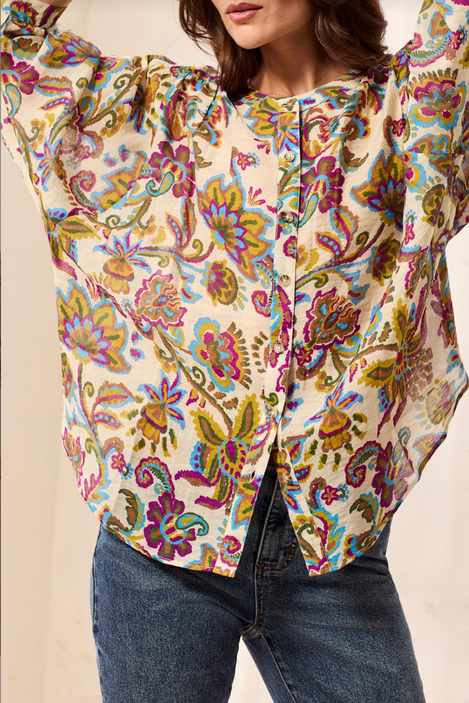 Tribal - Flowy Dolman Sleeve Blouse