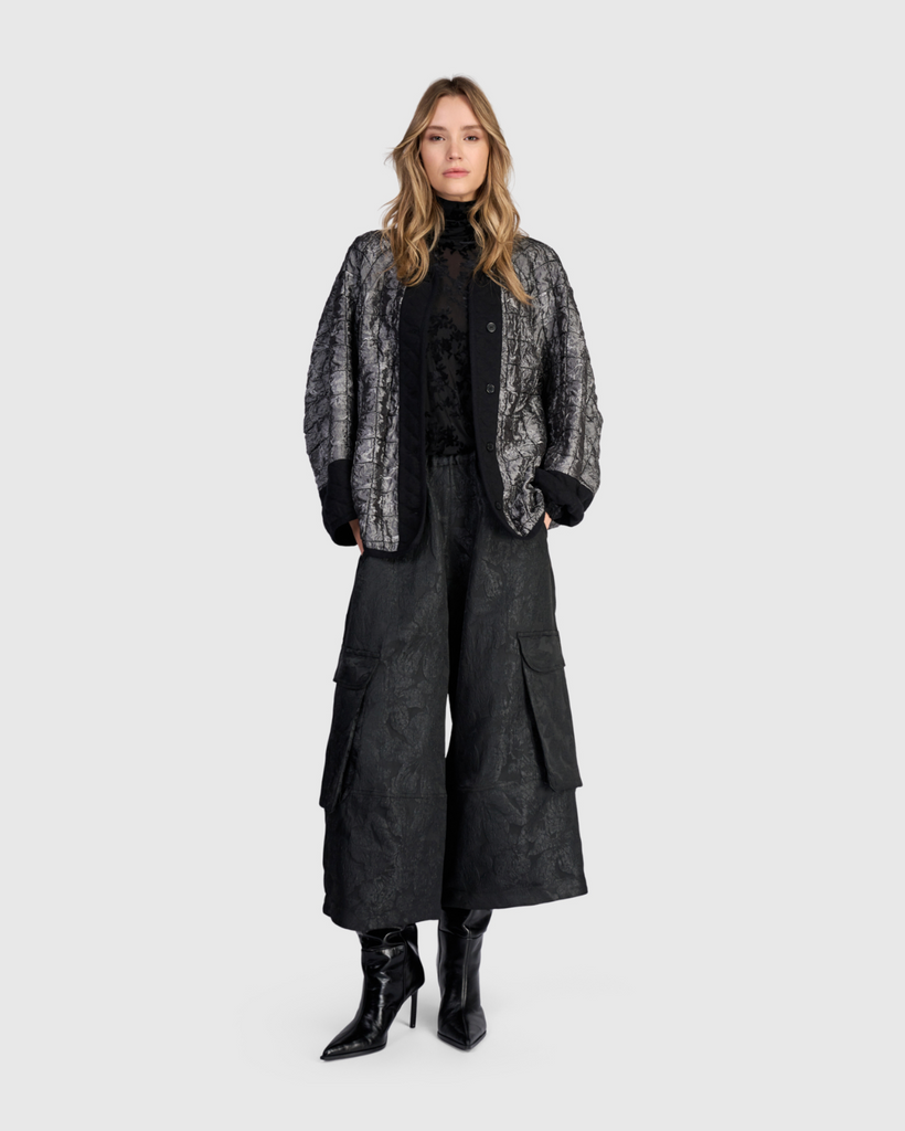 Alembika - Taffeta-Jacquard Pants in Onyx