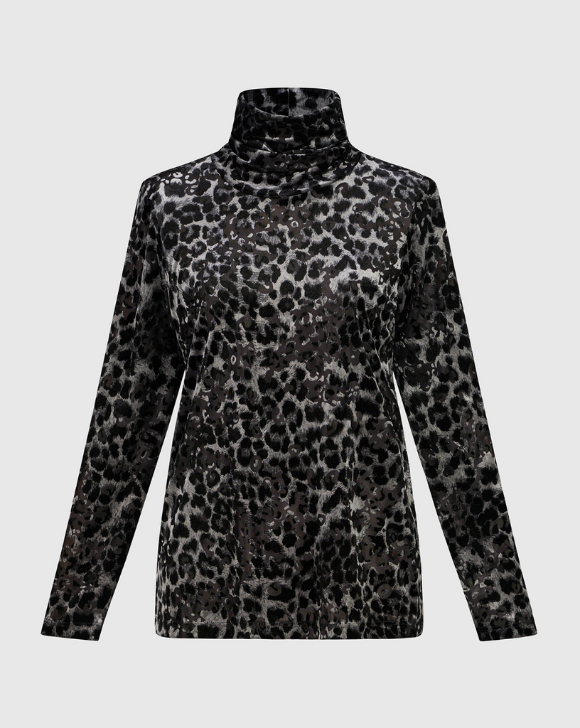 Alembika - Cut Velvet Top in Leopard
