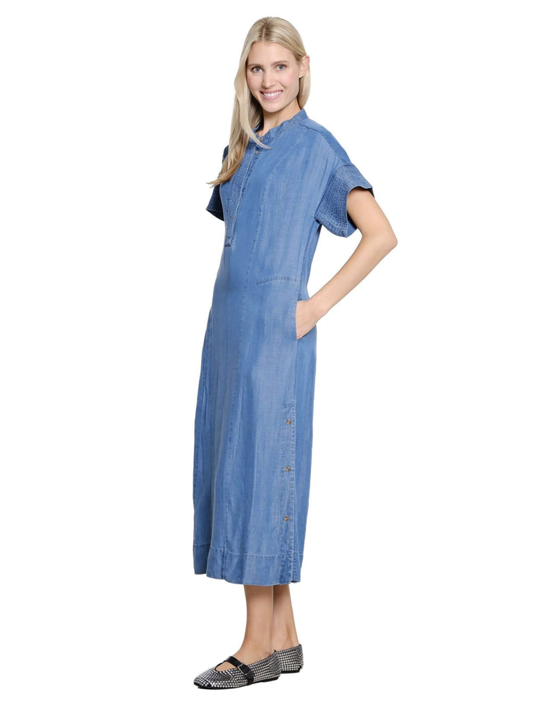 Tru Luxe - Pull Over Dress w/Button Closures & Trapunto Stitching