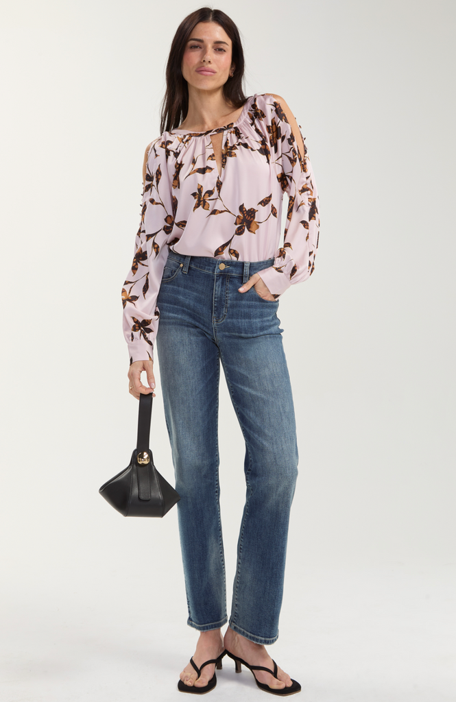 Liverpool - Long Sleeve Woven Blouse w/Button Detail