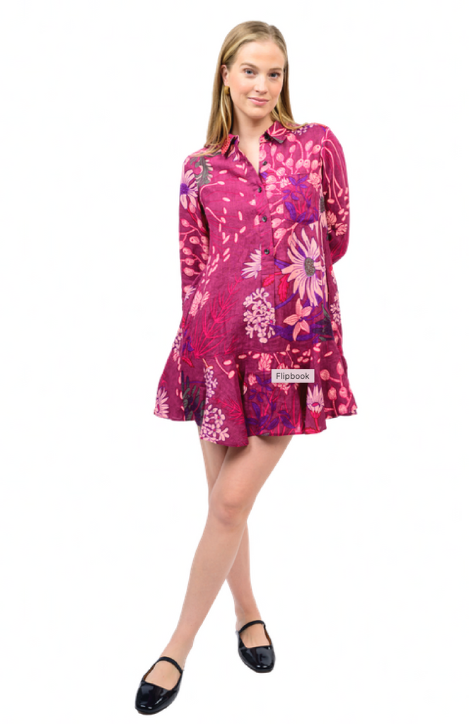 Uncle Frank - Long Sleeve Linen Dress