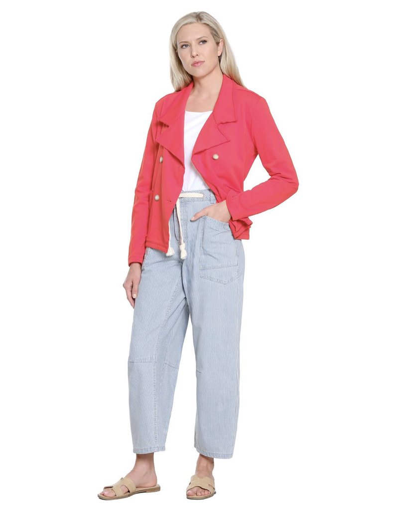 Tru Luxe - Striped Barrel Jean w/Tie Belt