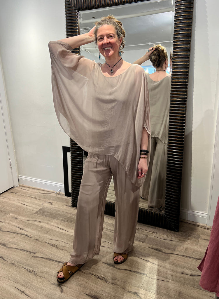Saga - Silk Blend Palazzo Pant