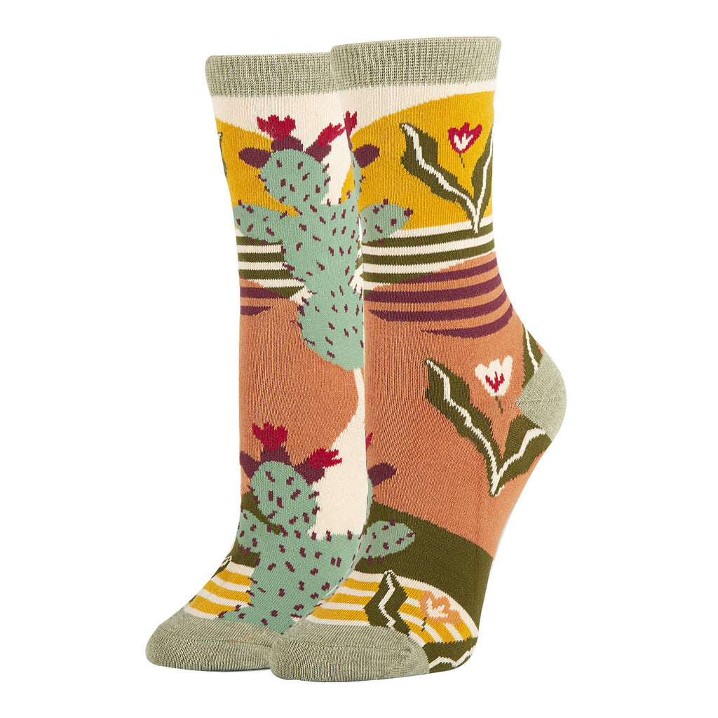 Oooh Yeah - Sol De Cactus | Women's Western Premium Cotton Crew Socks