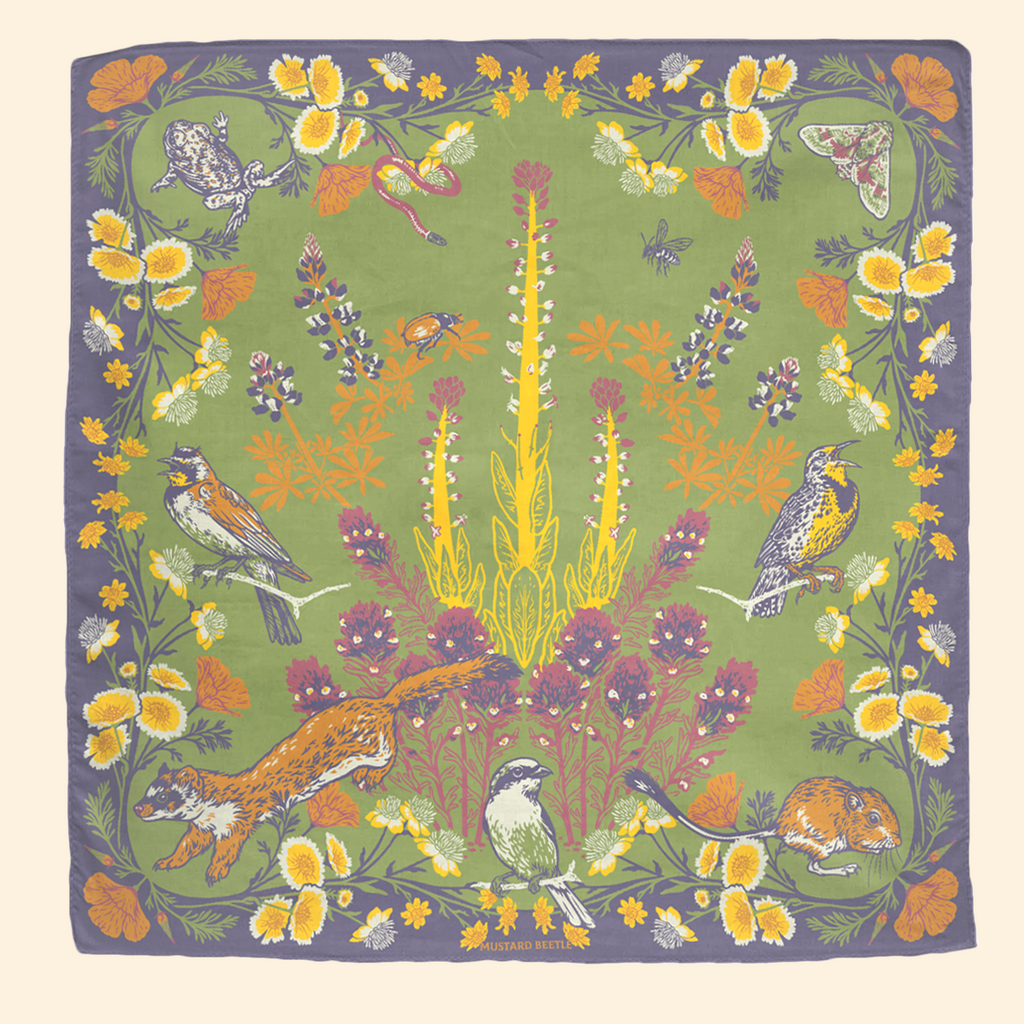 Mustard Beetle - Organic Fair Trade Bandana: Carrizo Plain
