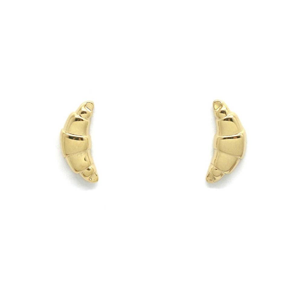 Lizou - French Croissants Gold Plated Studs Earrings