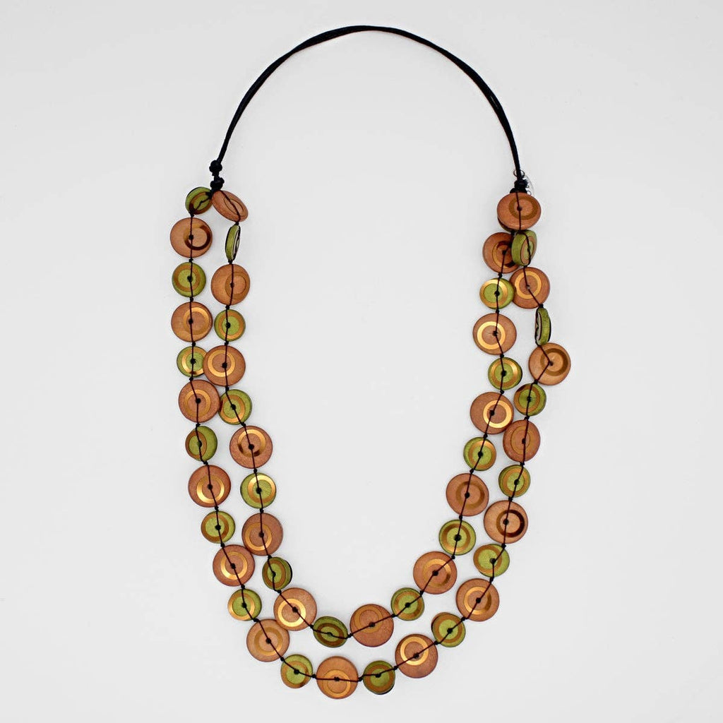 Rust Bobbie Double Strand Necklace by Sylca