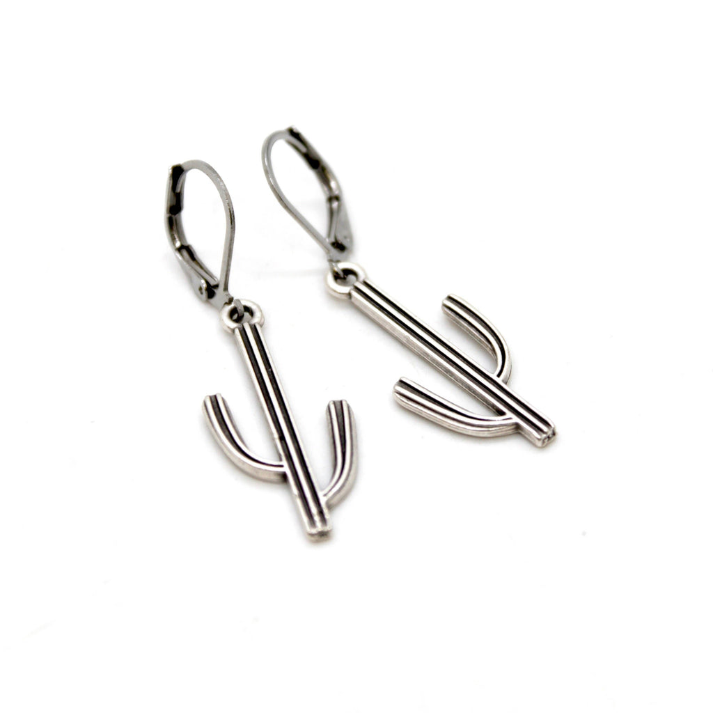 Lizou - Modern Cactus Charm Earrings