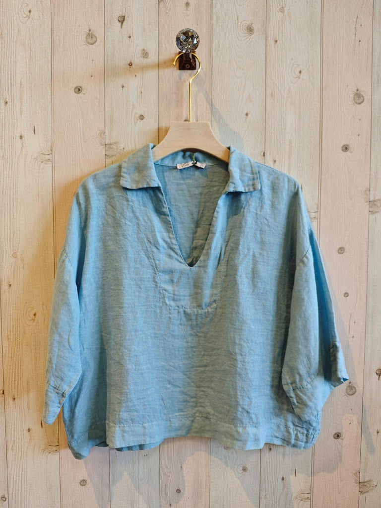 LINEN & MORE - BLOUSE W/COLLAR