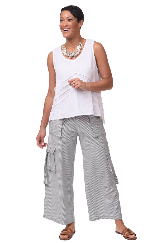 Tulip - Calista Cargo Pant in Ticking Stripe*
