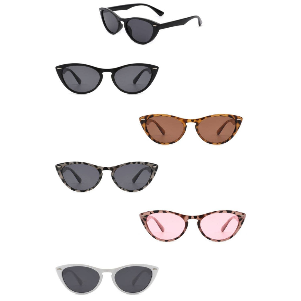 Cramilo Eyewear - Classic Women Round Retro Fashion Cat Eye Sunglasses