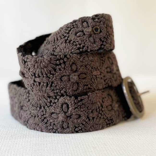 Jenny Krauss Midnight Oasis Embroidered Wool Belt