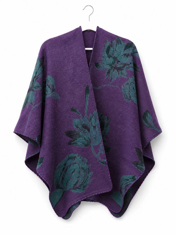Winding River - Dark Purple / Green Lotus Reversible Loop Wrap