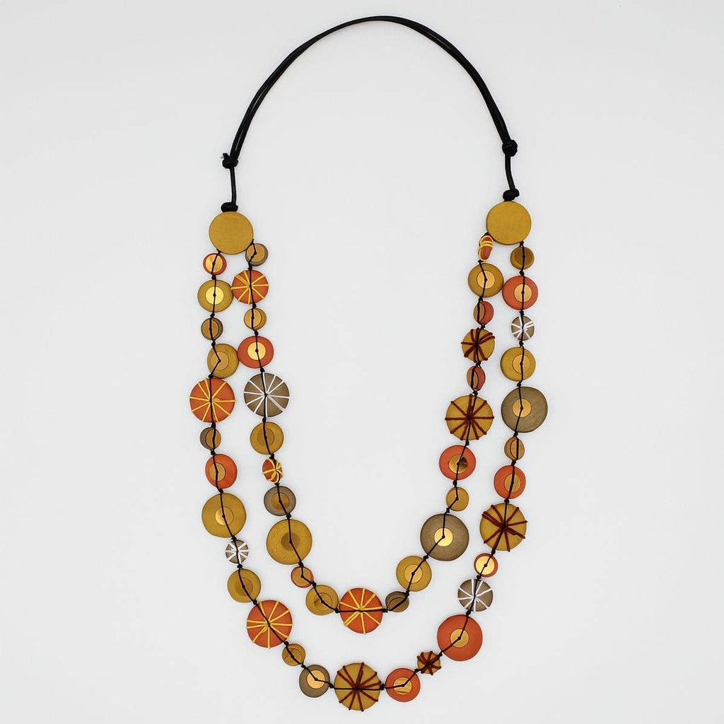 Orange Melody Statement Necklace by Sylca