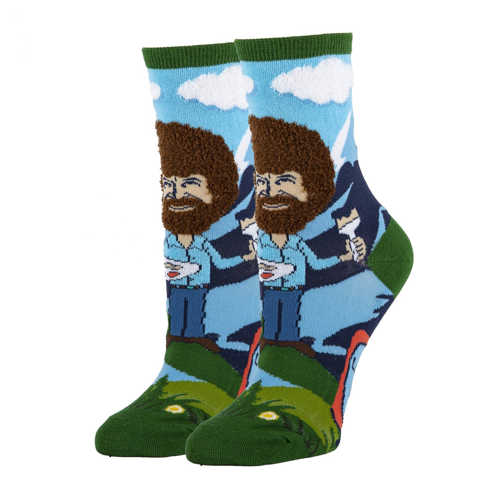 Oooh Yeah - Let's Get Crazy | Women's Funny Bob Ross Crew Socks