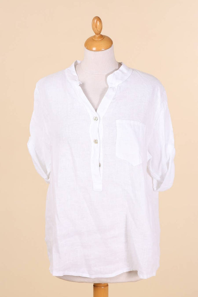 La Maison des Fibres Naturellles - Casual  linen blouse with pocket