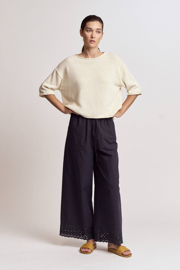 Grade & Gather - ROLLED EDGE LOOSE FIT SWEATER TOP