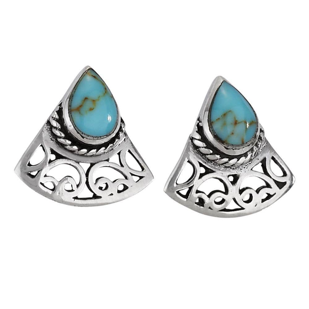 Tiger Mountain - Sedona Turquoise Sterling Silver Studs