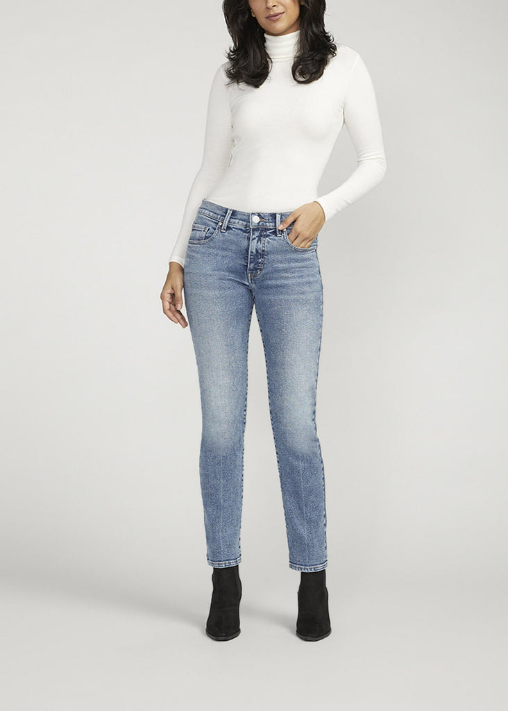 Jag Cassie Mid Rise Slim Straight Leg Jeans- Beacon Blue