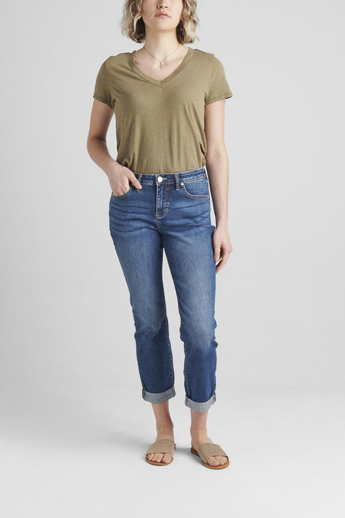 Jag Carter Mid Rise Girlfriend Jeans- Thorne Blue