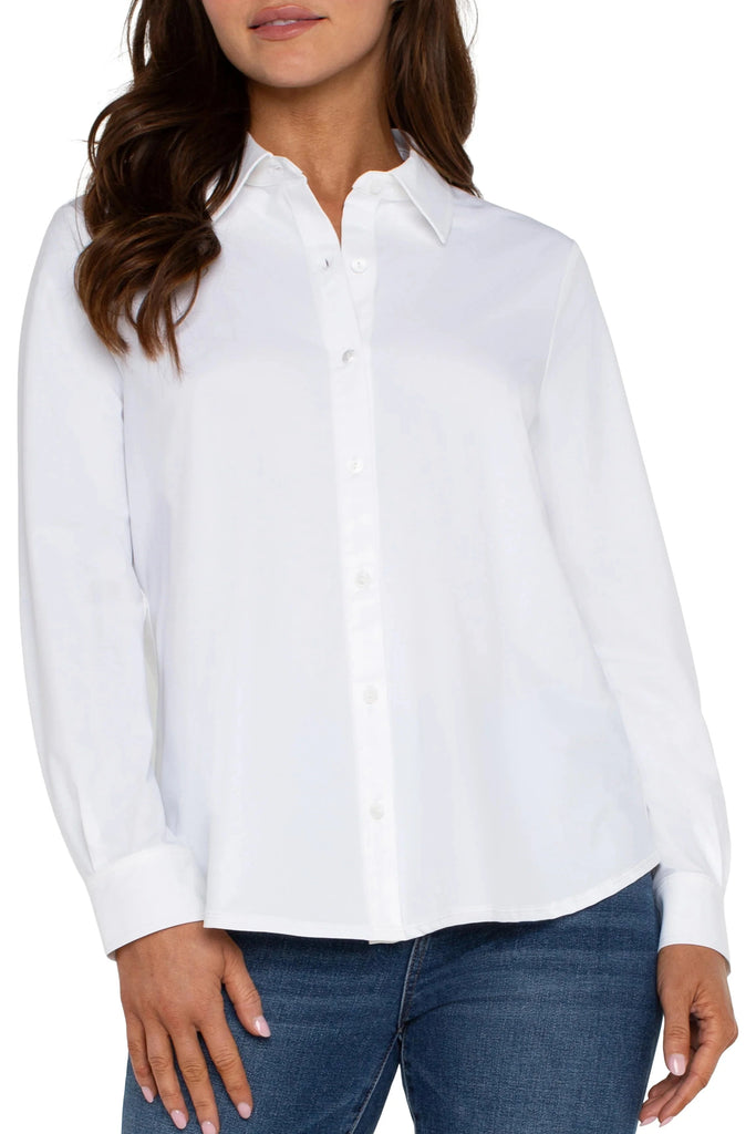 Liverpool Long Sleeve Blouse- White