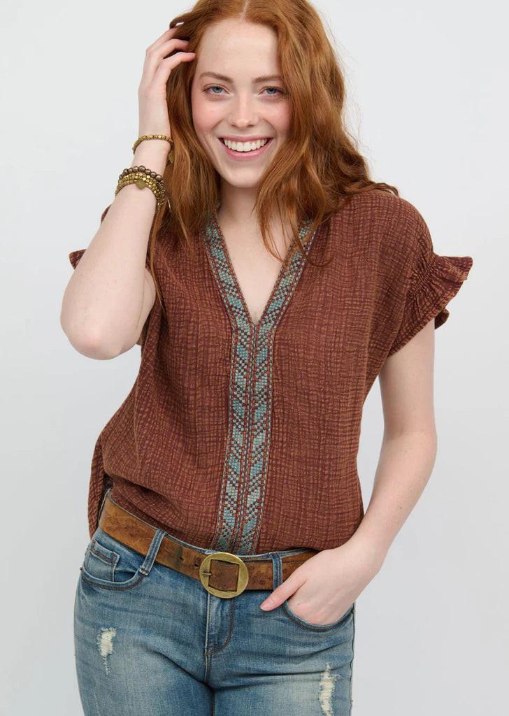 Ivy Jane Embroidered Band Top