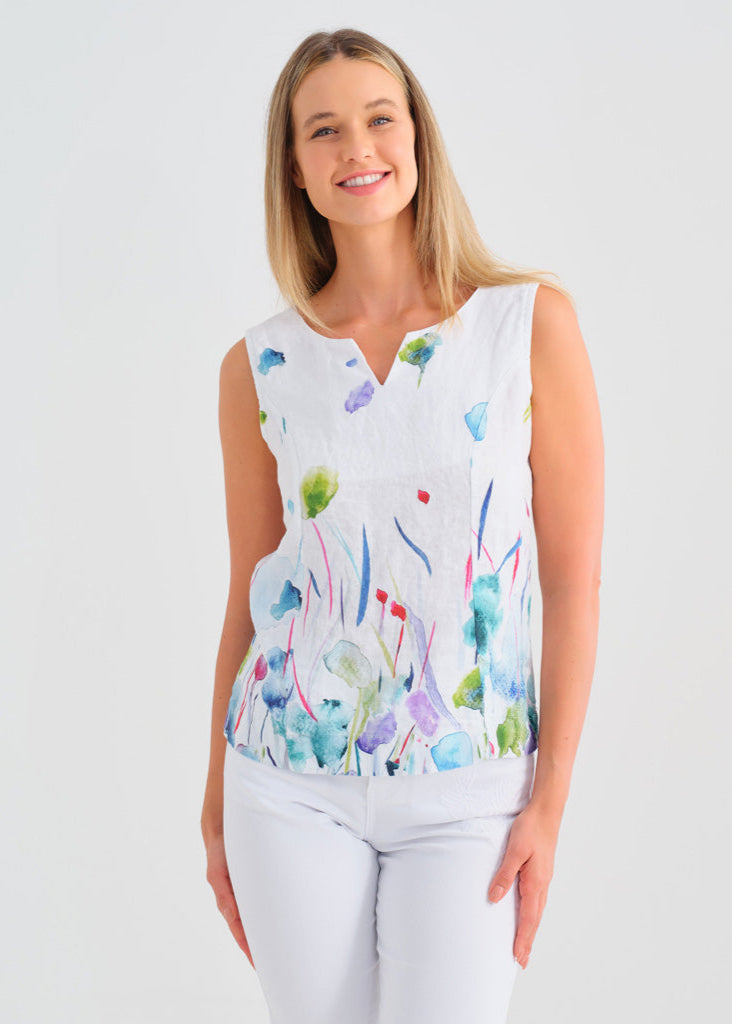 Dolcezza Floral Linen Tank