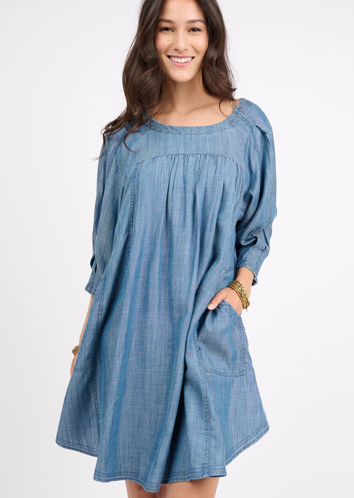 Uncle Frank Denim Multi Panel Dress