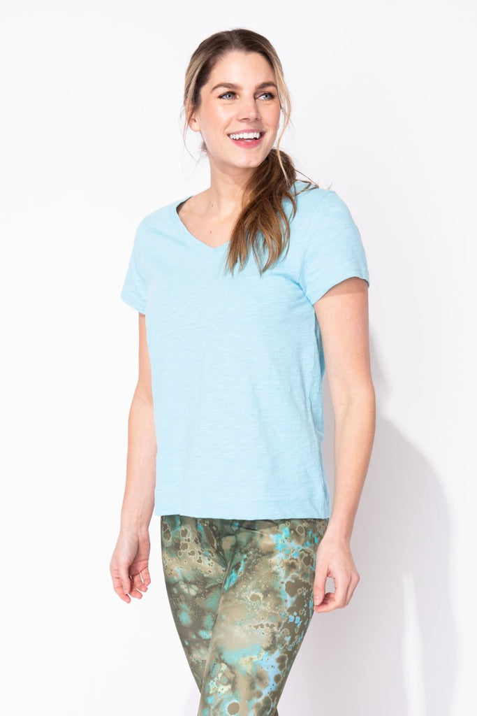 Escape - Cotton VNeck Tee in Olive