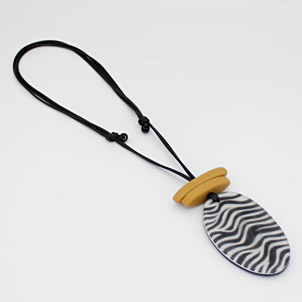 Sylca Designs Mustard Suky Zebra Pendant