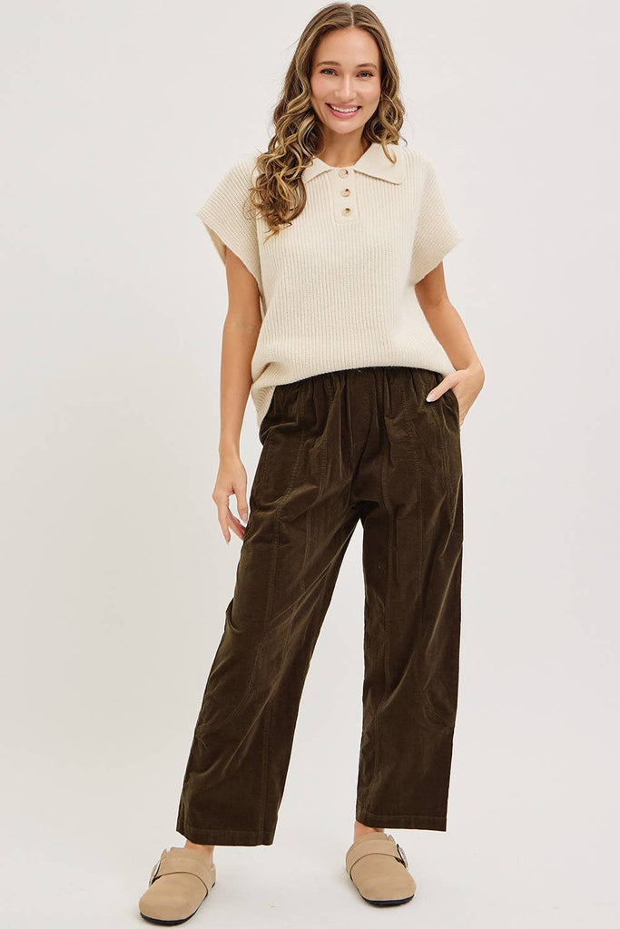 Sweet Lovely by Jen - CASUAL PULL-ON RELAXED  CORDUROY PANTS