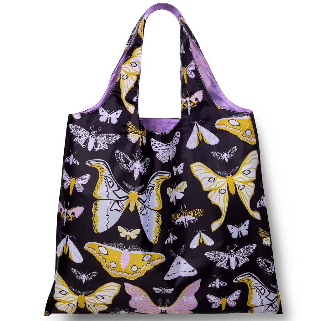 Yellow Owl - Moths Art Sack® by Banquet Workshop - Reusable Tote Bag