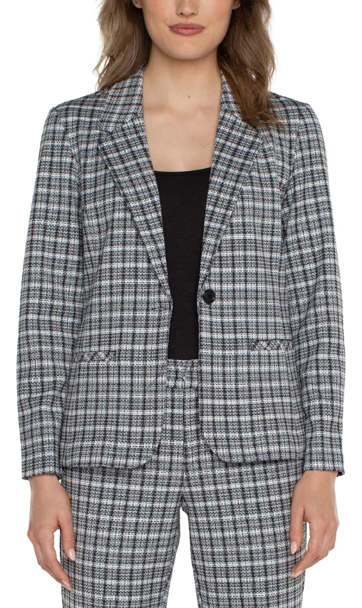 Liverpool - Fitted Blazer in Plaid