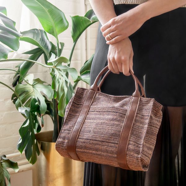 Joy Susan Mila Plum Tweed Medium Tote