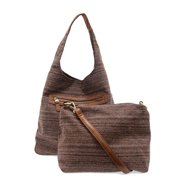 Joy Susan Elena Plum Tweed Hobo Bag