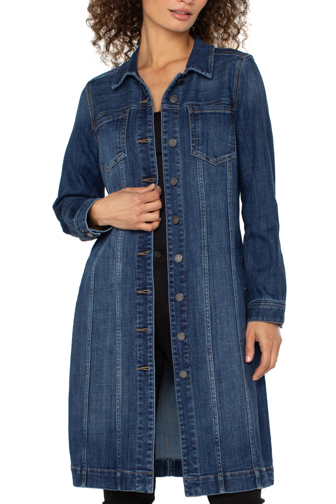 Liverpool - Denim Long Trucker Jacket