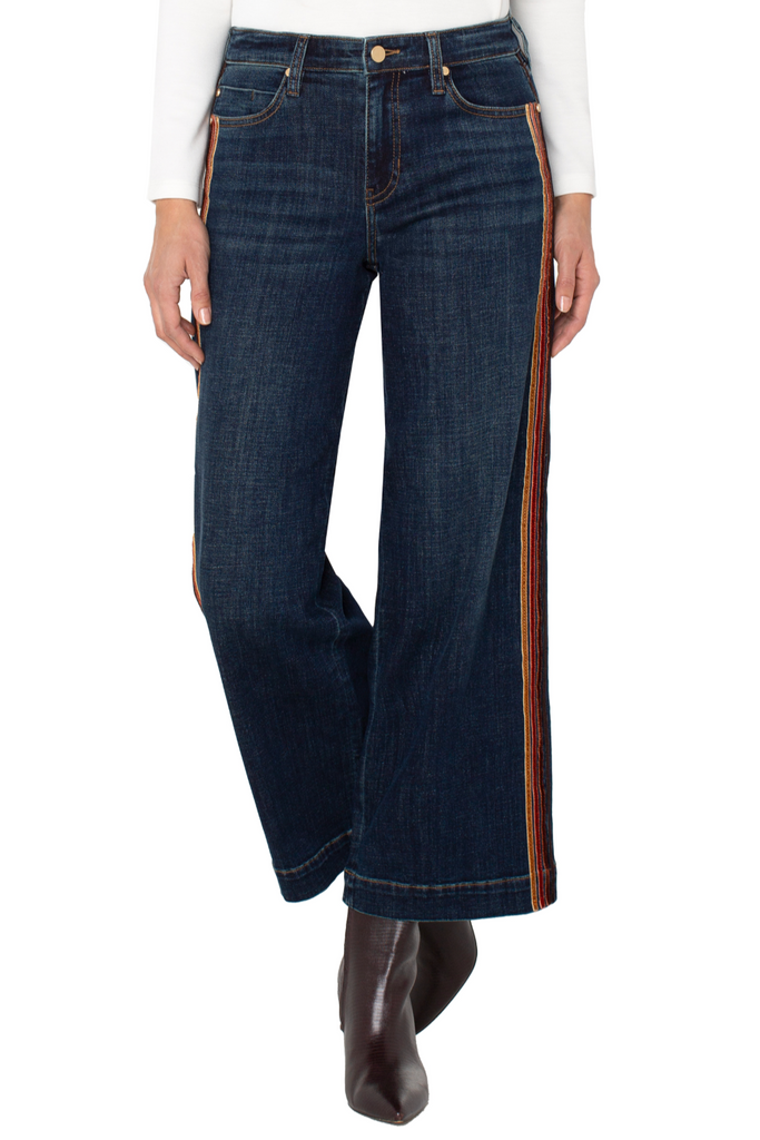 Liverpool - Stride Wide Leg w/Velvet Trim Jeans